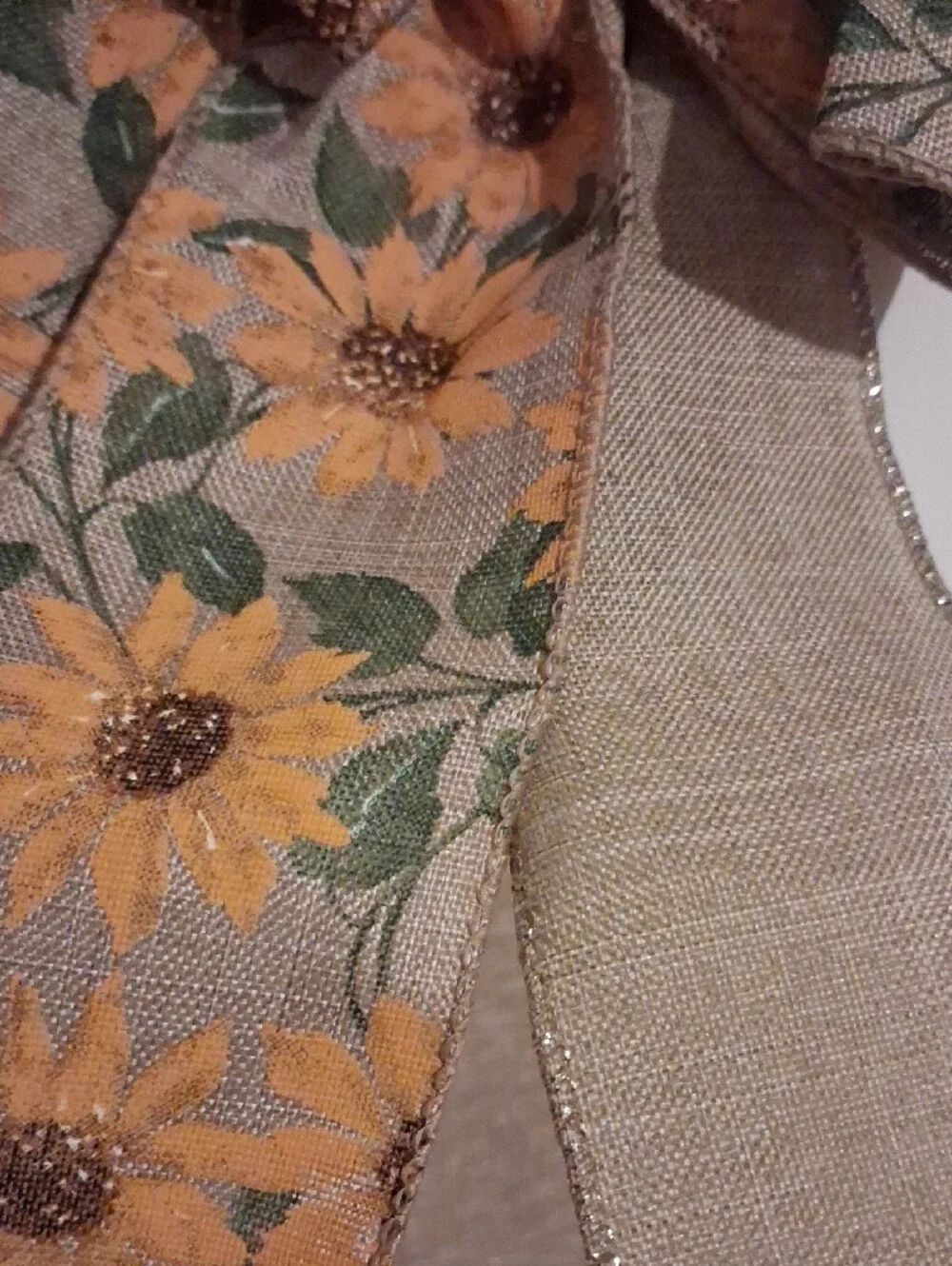 Sunflower Burlap Decorative Bow - Yellow Floral Home Accent